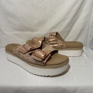 Clarks Women's Lana Beach Rose Gold Platform Sandals Size 9